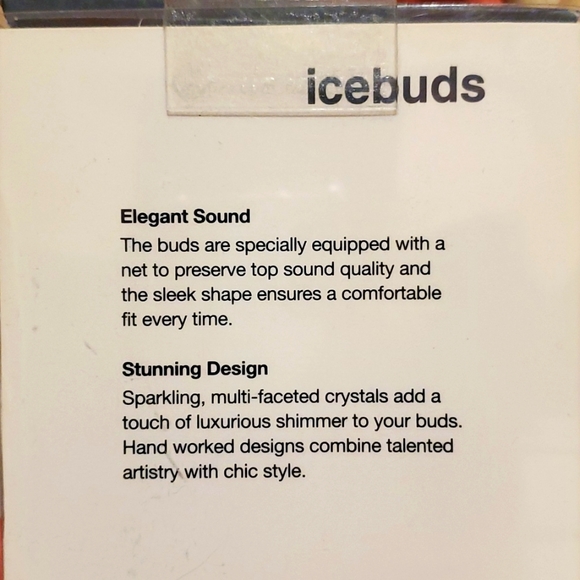 NIB Best Brands Icebuds White with Swarovski Crystals - Picture 2 of 2